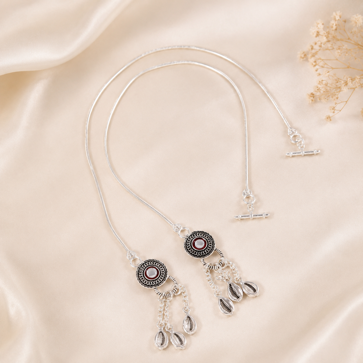 Siya Beach Charm  Silver Anklets