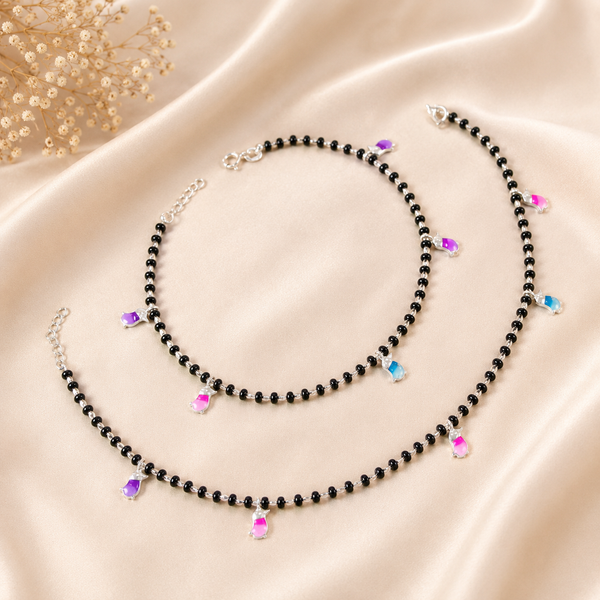 Kitty Dream Silver Anklets