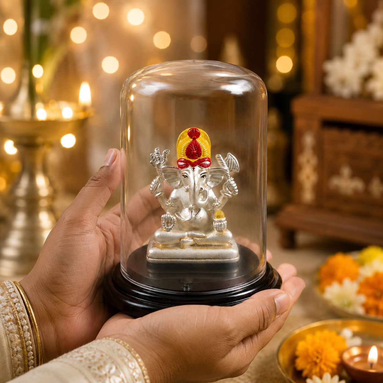 Shubh Aarambh Silver Ganesh Idol
