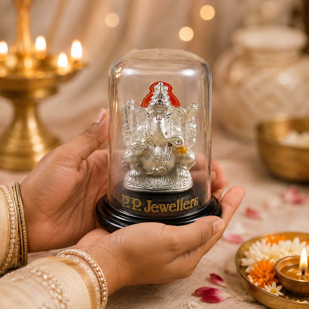 Siddhivinayak Silver Ganesh Idol