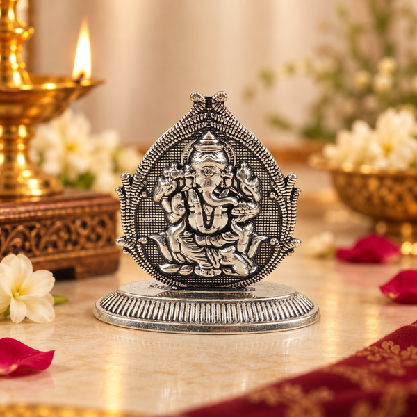 Divine Arch Ganesha Silver Idol