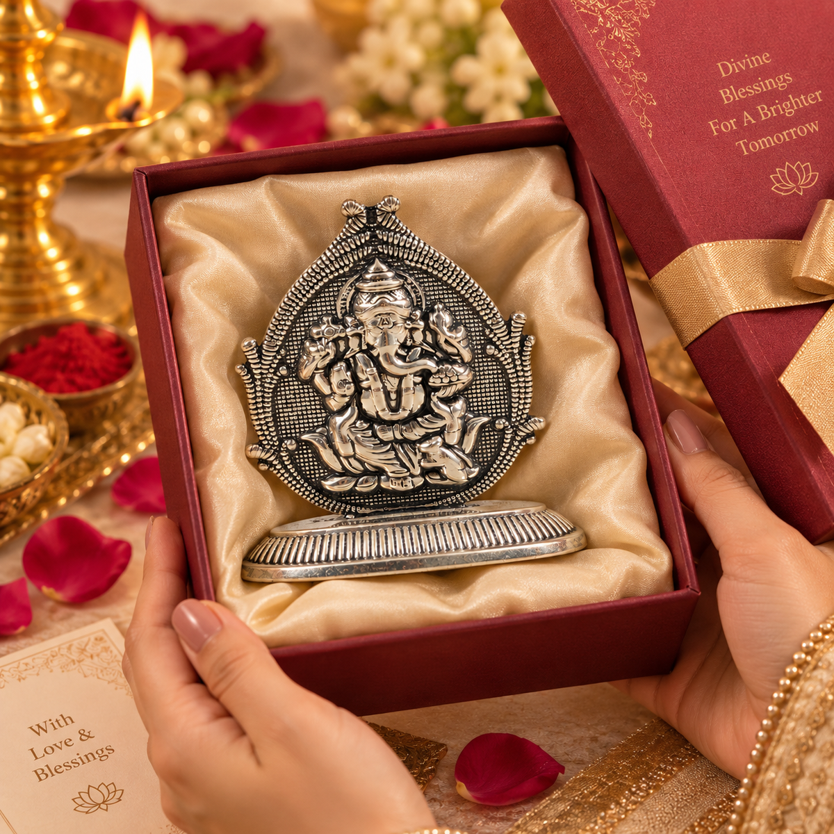 Divine Arch Ganesha Silver Idol