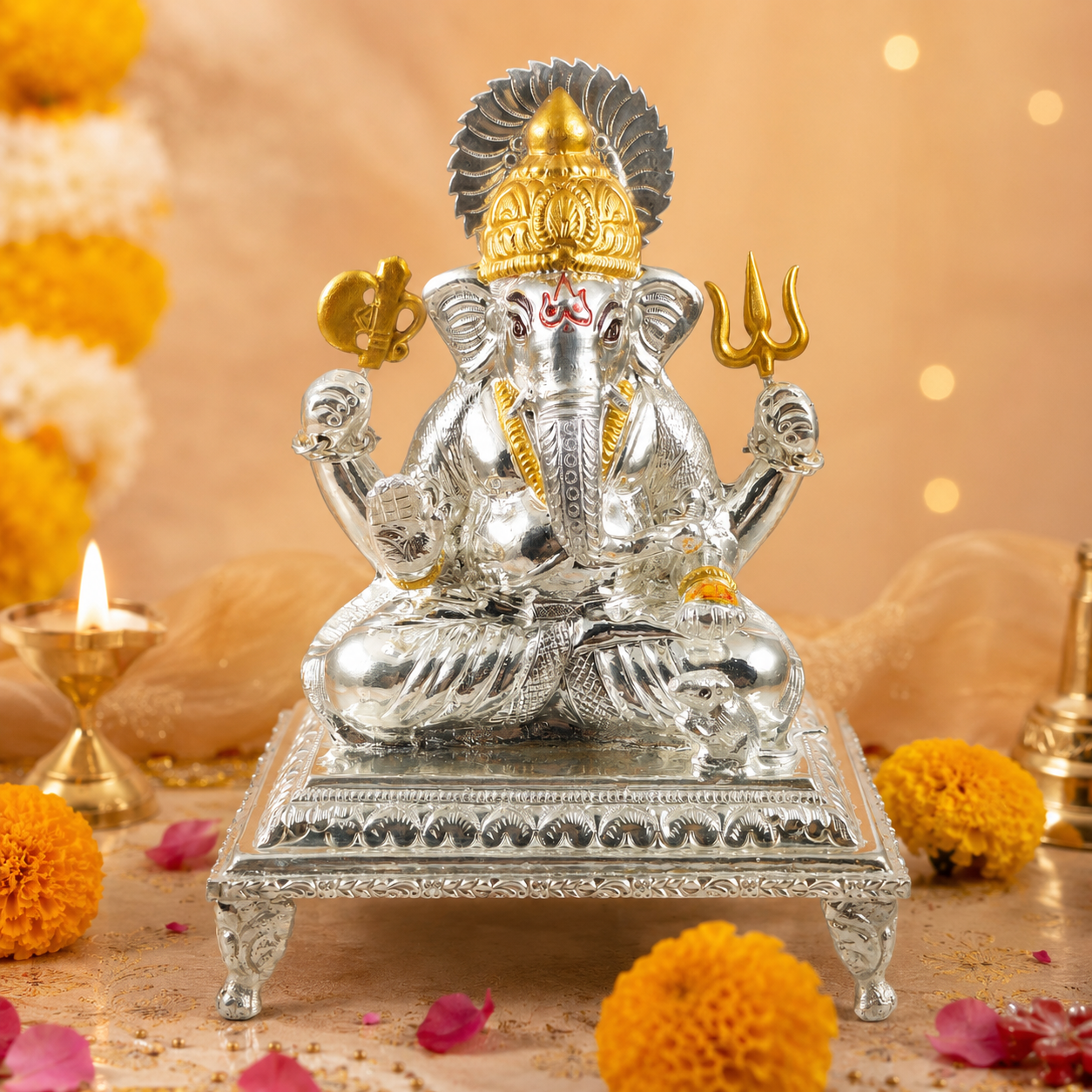 Mangalmurti Silver Ganesh Idol