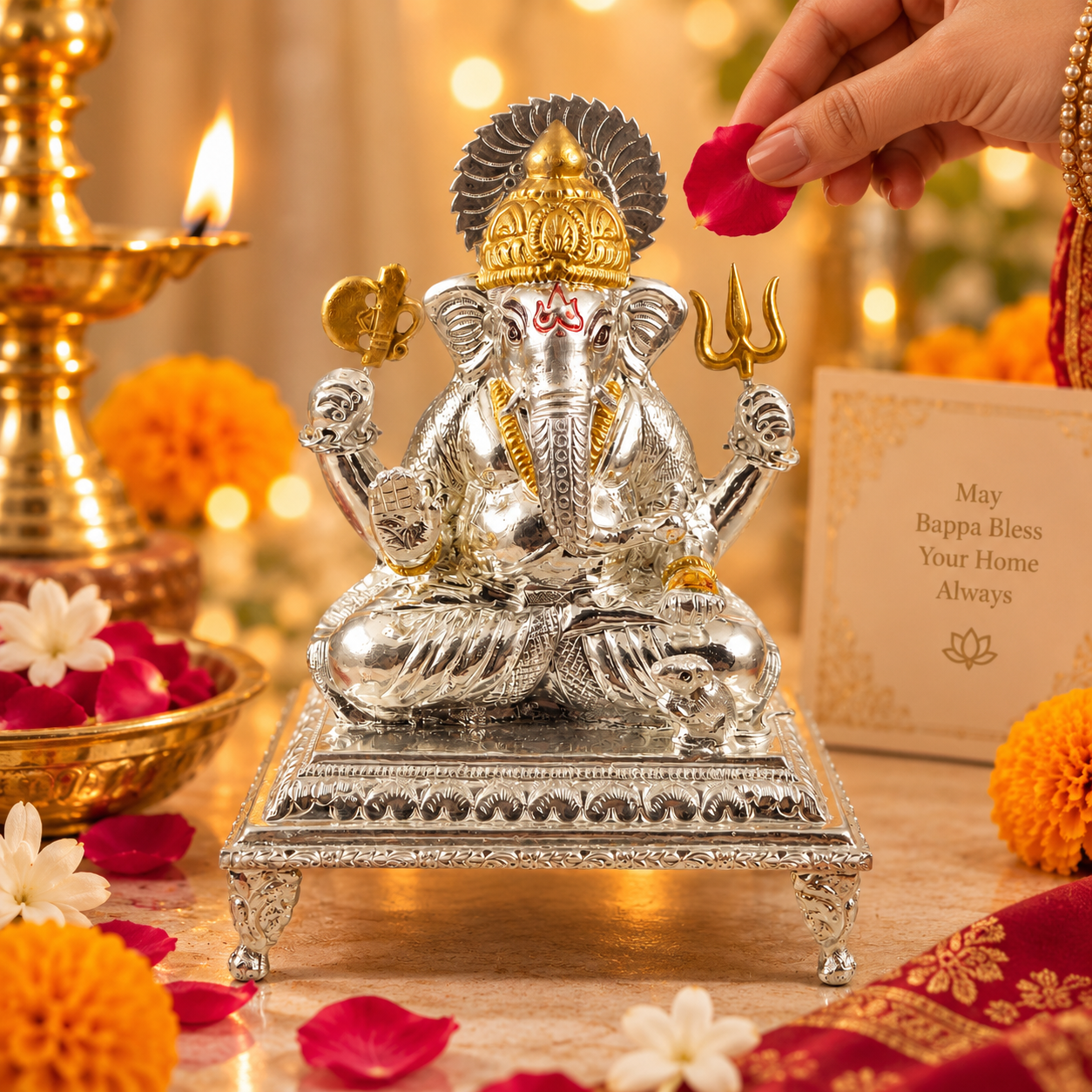 Mangalmurti Silver Ganesh Idol