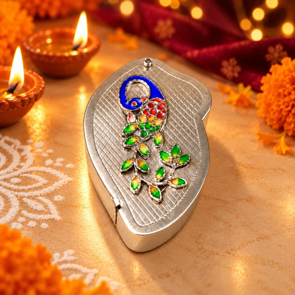 Classy Peacock Silver Multipurpose Box