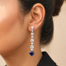 Elina Blue Heart Shine Earrings