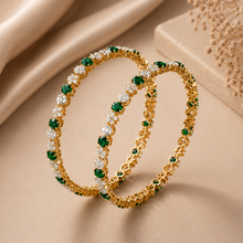 Sharvika Emerald Diamond Bangles