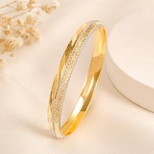 Aarav Rajvansh Dual-Tone Gold Kada For Him