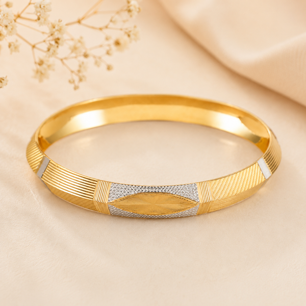 Swarn Virasat Dual-Tone Gold Kada For Him