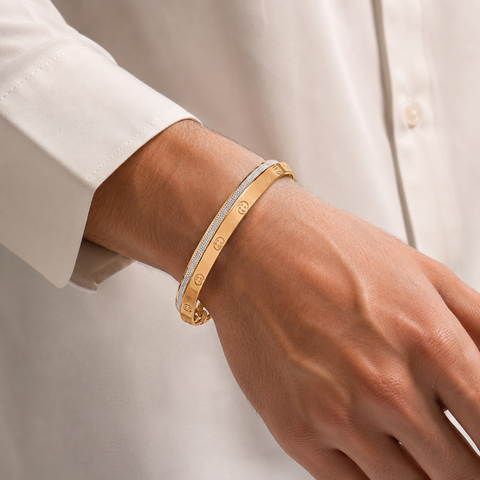Reyansh Imperial Chain Gold Kada For Him