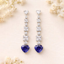 Elina Blue Heart Shine Earrings