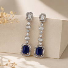 Heena Cut Blue Drop Earrings