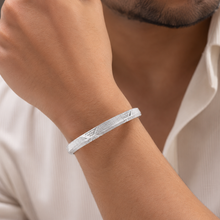 Advik Classic Engraved Silver Kada For Him