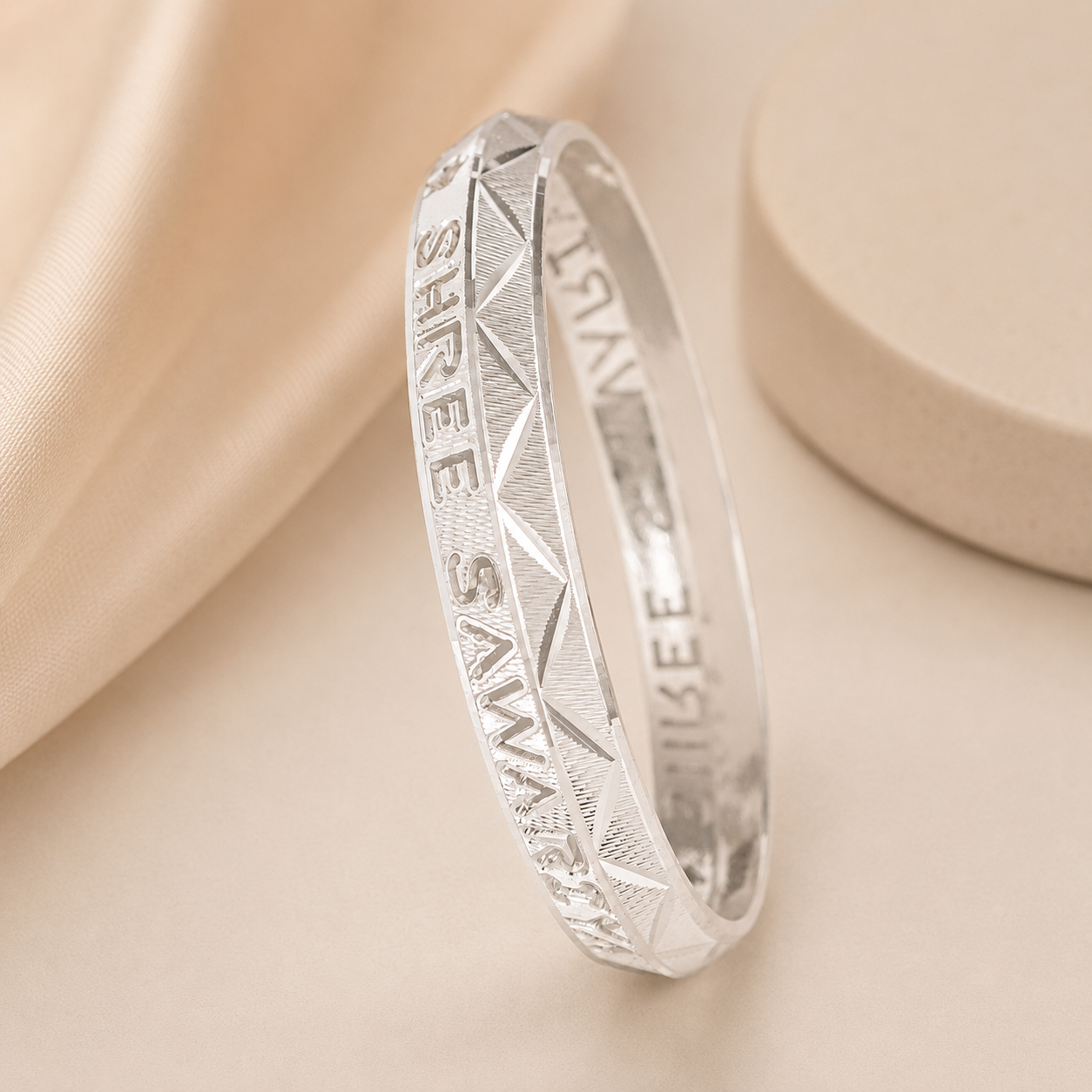 Aura  Silver Kada For Him