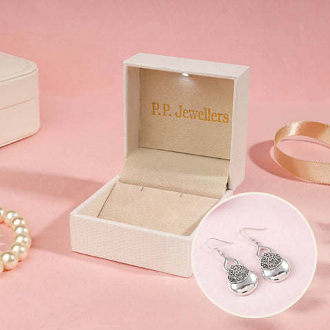 PPJ Trust Box + Filigree Drop Silver Earrings
