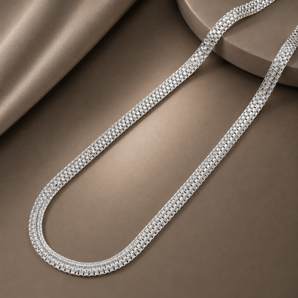 Premium Mesh Link Silver Chain For Him