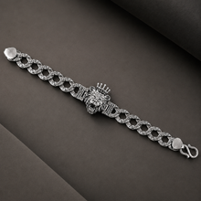 Ayaan Stylish Curb Chain Silver Bracelet For Him