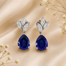 Azure Petal Blue  Drop Earrings