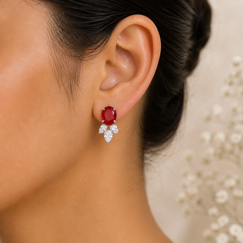 Divya Ruby Glow Earrings