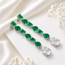 Bina Green  Crystal Dangles Earrings