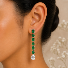 Bina Green  Crystal Dangles Earrings