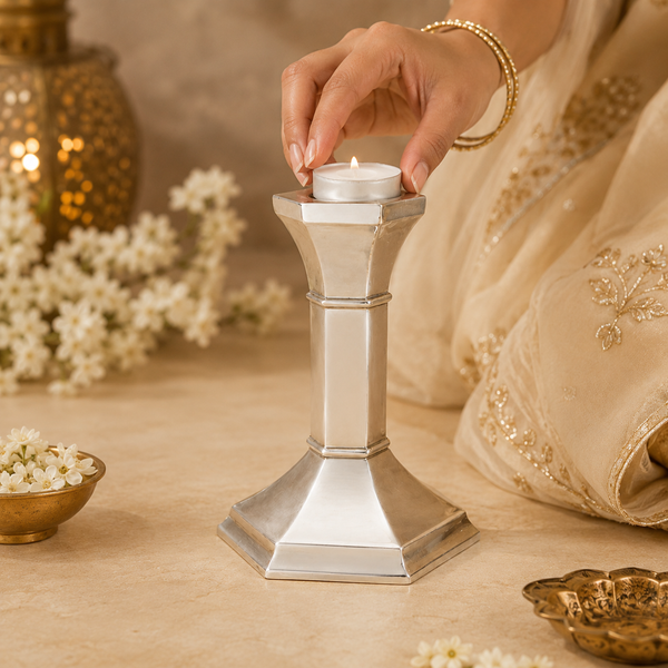 Classic Silver Candle Stand