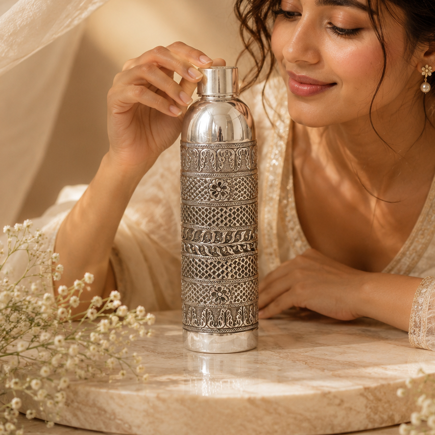 Antique Silver Water Bottle