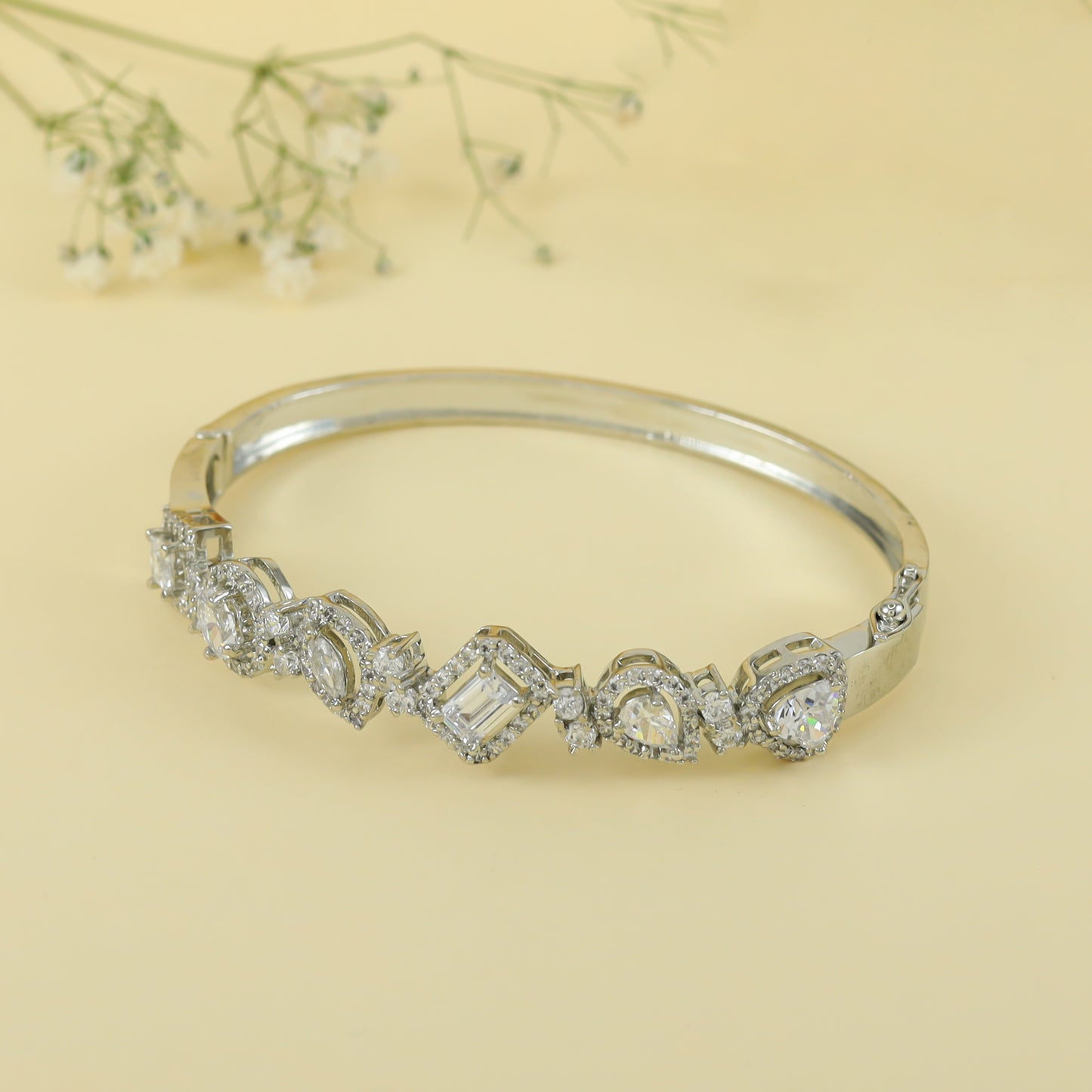 Vaniya Pleasing Swarovski Zirconia Silver Bracelet