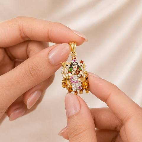 Jagdamba Blessing Diamond Pendant