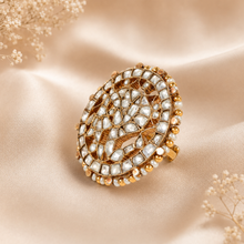 Saira Pearl Regal Flower Silver Ring
