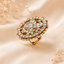 Saira Pearl Regal Flower Silver Ring
