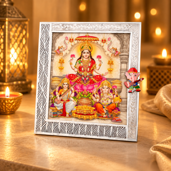 Ganesh Blessings Family Silver Photo Frame