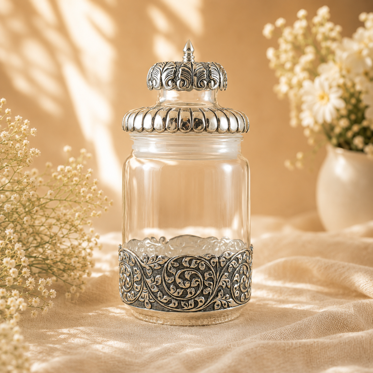 Sensational Silver Multipurpose Jar
