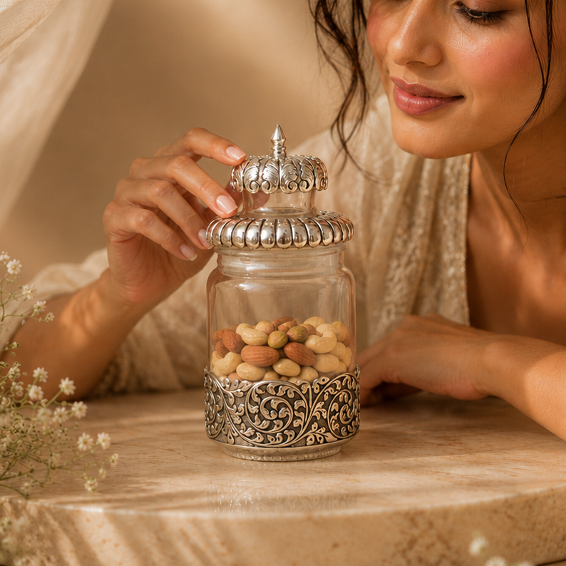 Sensational Silver Multipurpose Jar