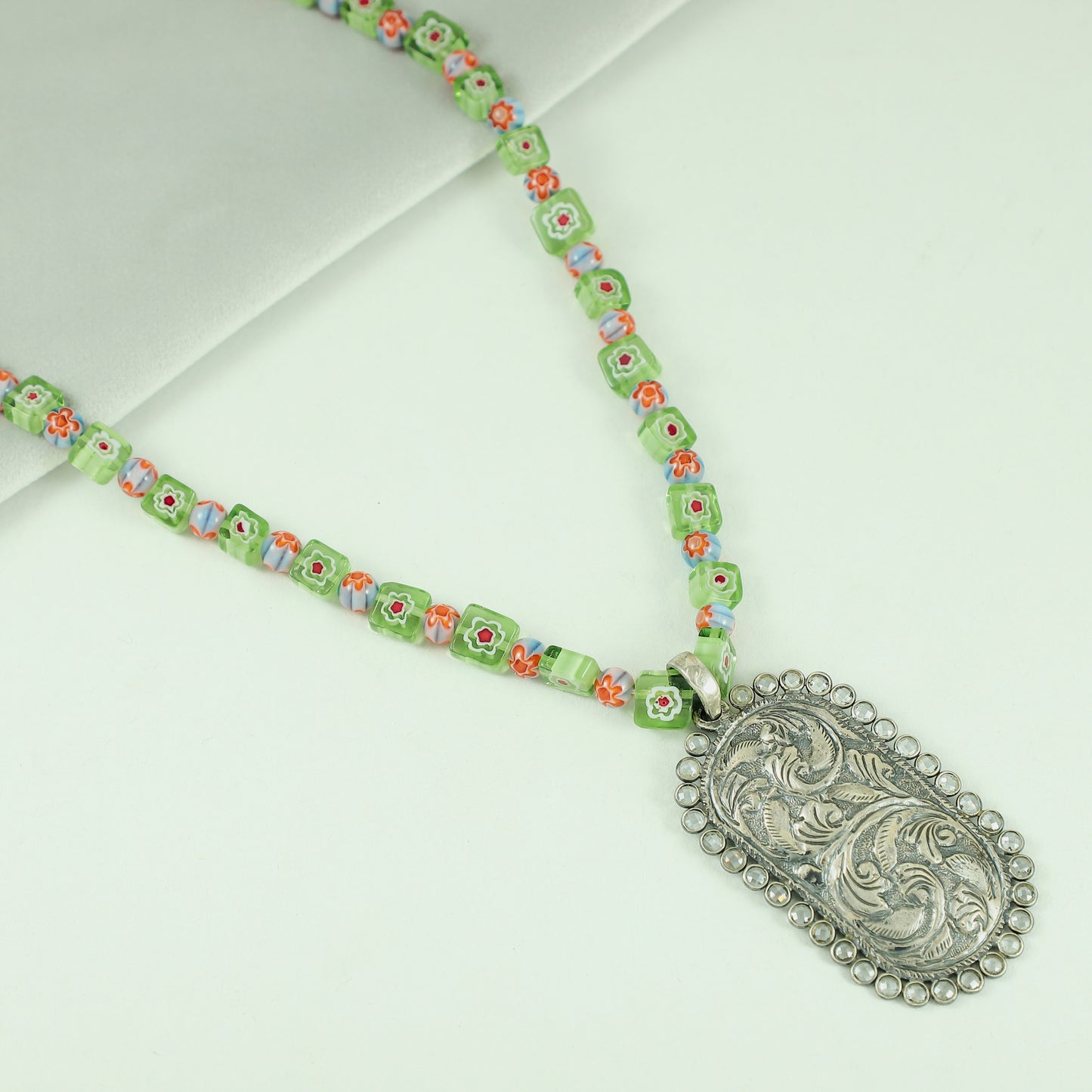 Raima Tribal Silver Chitari Necklace