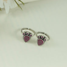 Rianna Red Sterling Silver Toe Rings