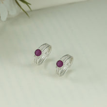 Aveena Pink Silver Toe Ring