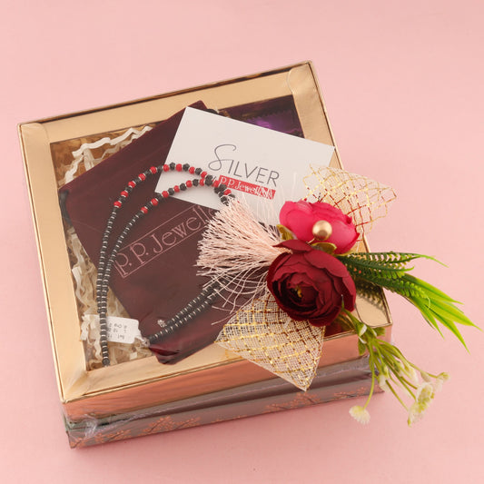 Sacred Serenity Box Silver Anklets, Chocolates,