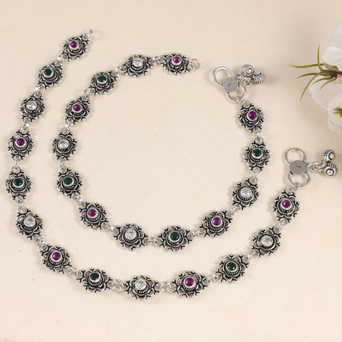 Regal Gemstone Anklets - Antique, ornate