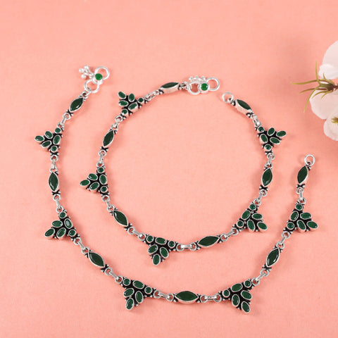 Azalea Silver Anklets