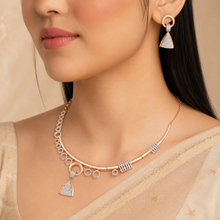 Avni Gleaming Circle Charm Silver Necklace Set