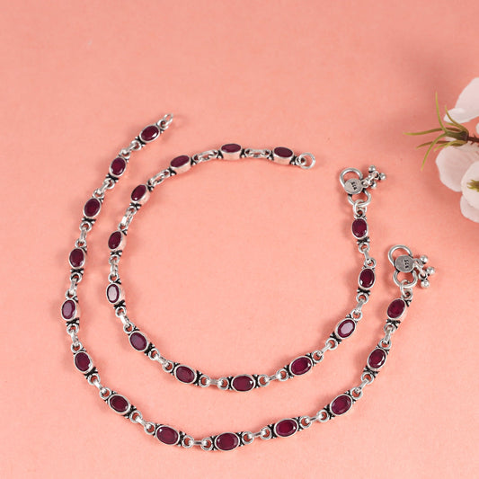 Aadarshini Silver Anklets