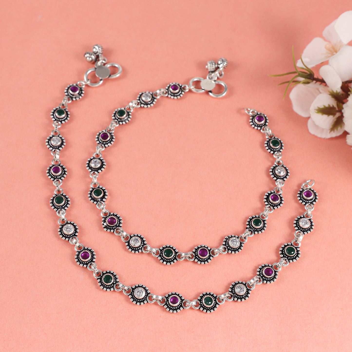 Kavya Silver Anklets