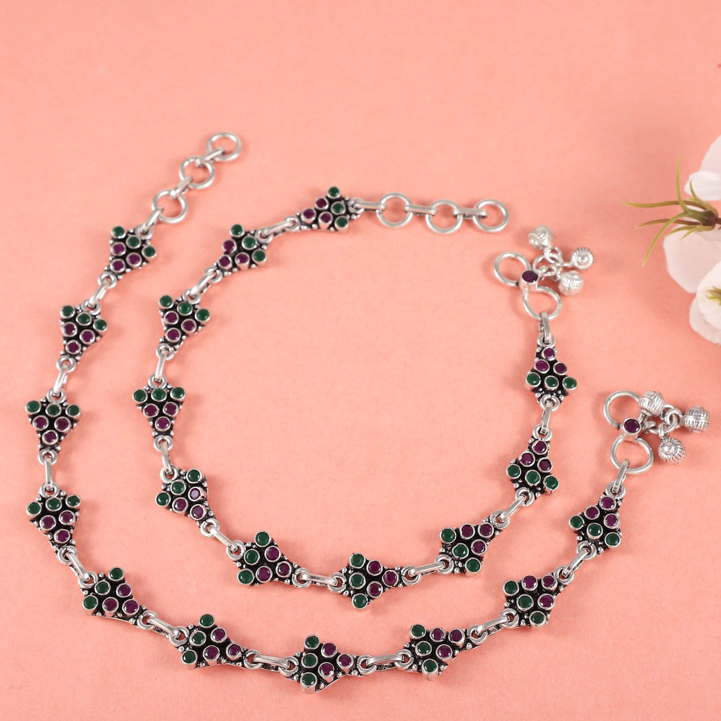 Aditi Silver Anklets