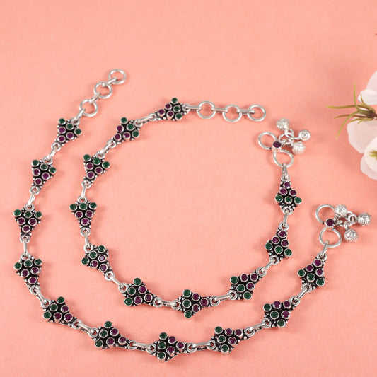 Aditi Silver Anklets