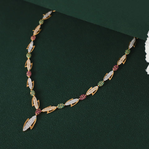 Kirti Precious Color Cluster Gold Necklace