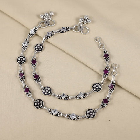 Charvi Silver Anklets