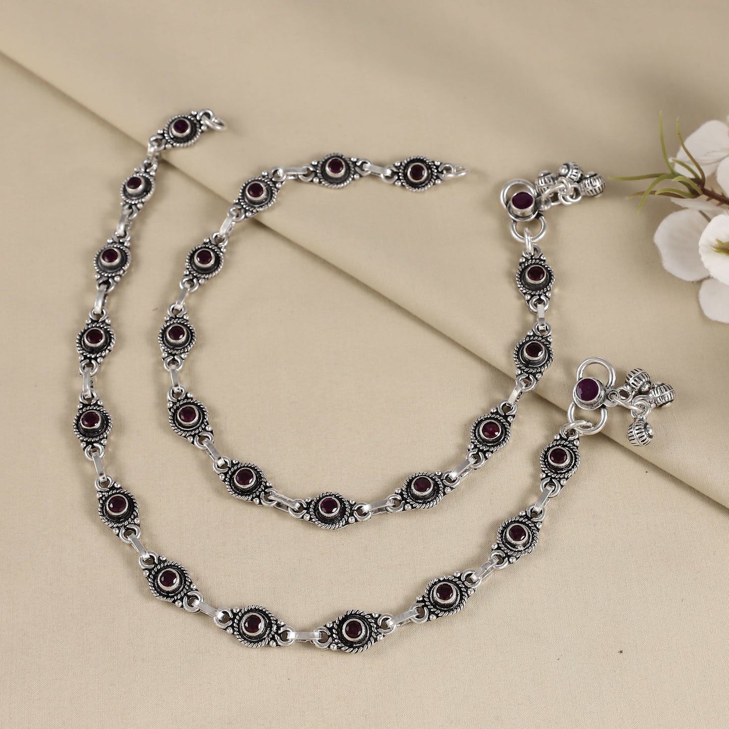 Vaishali Silver Anklets