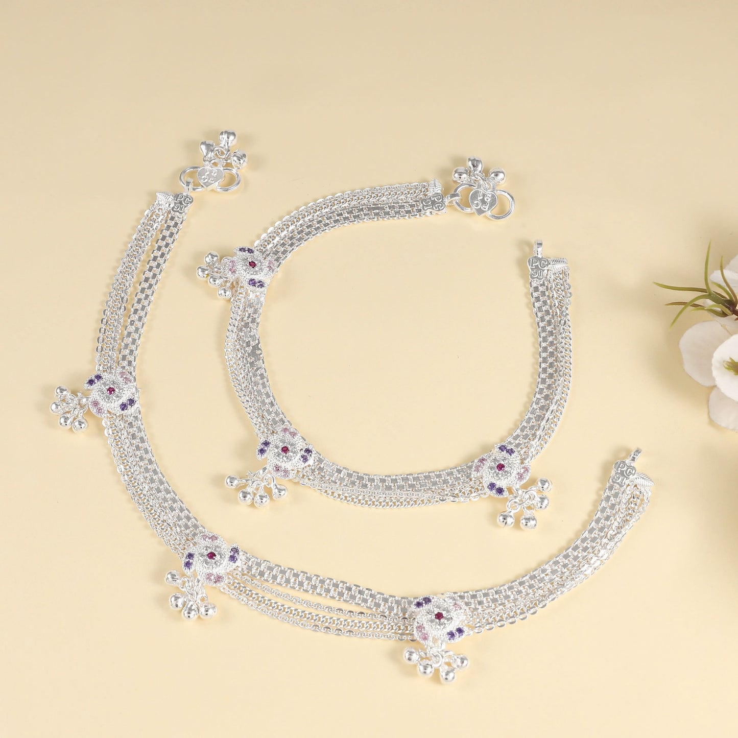 Amulya Silver Anklets