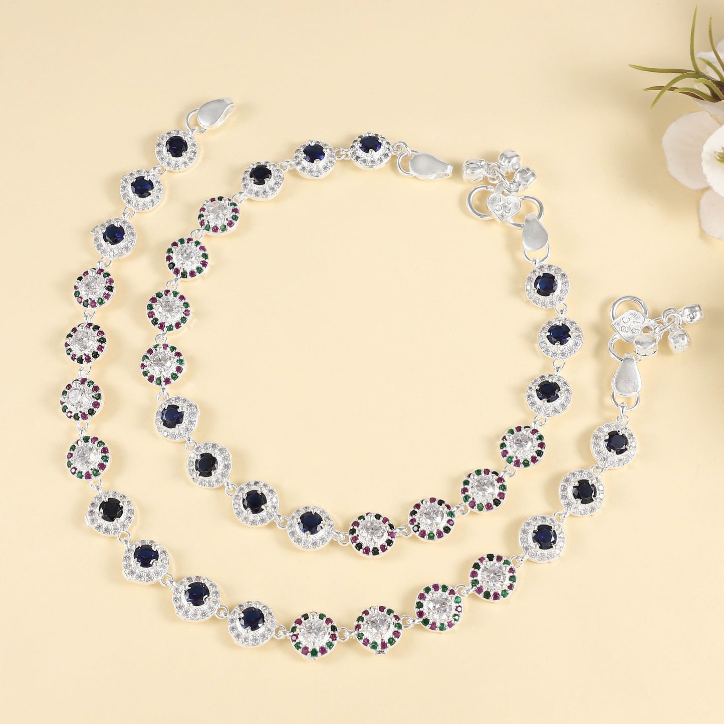 Jiyana Silver Anklets